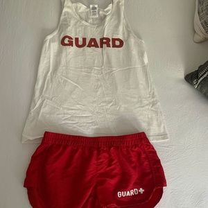 lifeguard shirt and shorts